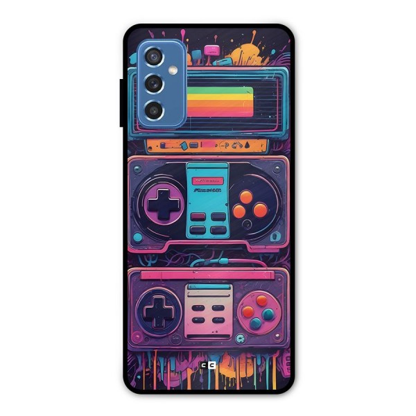 Comic Gaming Console Metal Back Case for Galaxy M52 5G