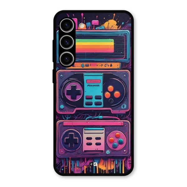 Comic Gaming Console Metal Back Case for Galaxy S23 Plus