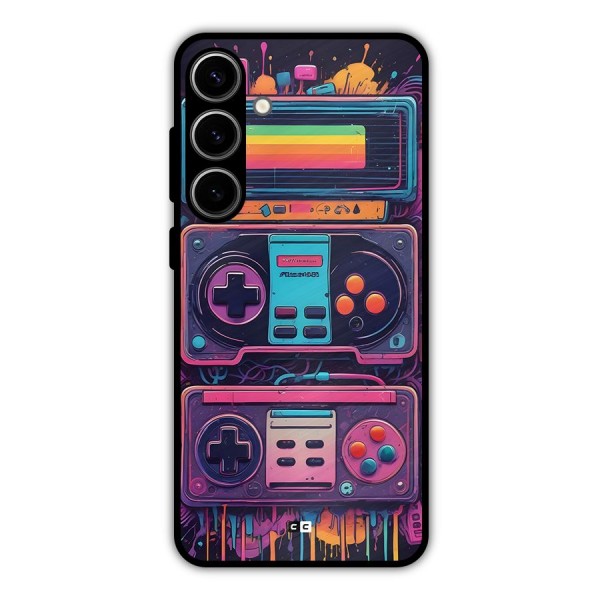 Comic Gaming Console Metal Back Case for Galaxy S24 Plus