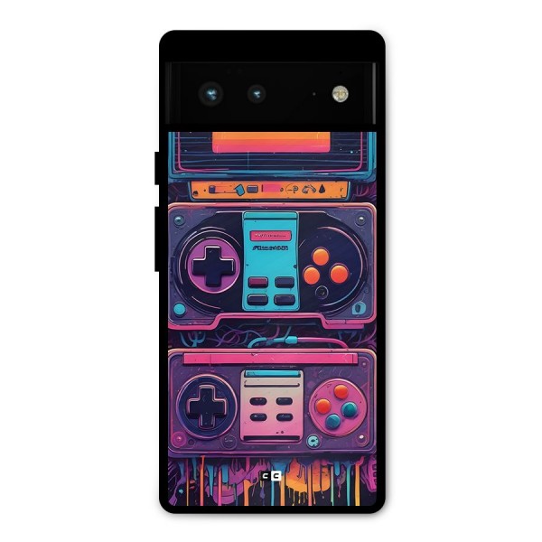 Comic Gaming Console Metal Back Case for Google Pixel 6