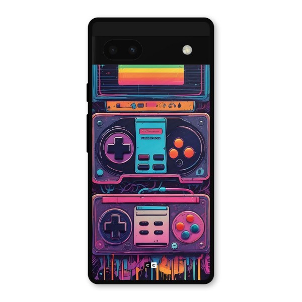 Comic Gaming Console Metal Back Case for Google Pixel 6a