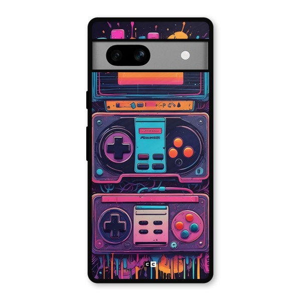 Comic Gaming Console Metal Back Case for Google Pixel 7a