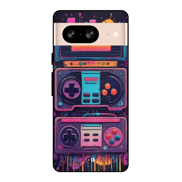 Comic Gaming Console Metal Back Case for Google Pixel 8