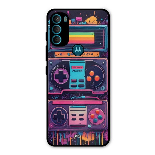 Comic Gaming Console Metal Back Case for Moto G71 5G