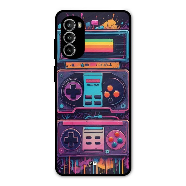 Comic Gaming Console Metal Back Case for Moto G82