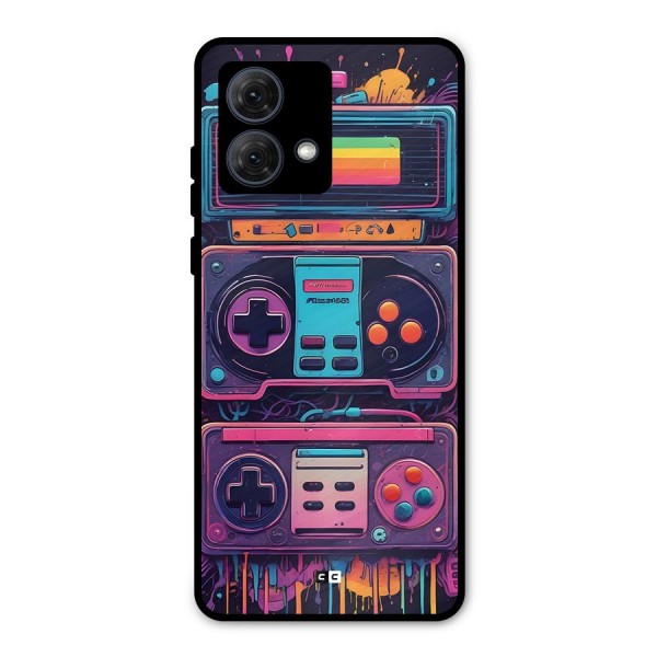 Comic Gaming Console Metal Back Case for Moto G84