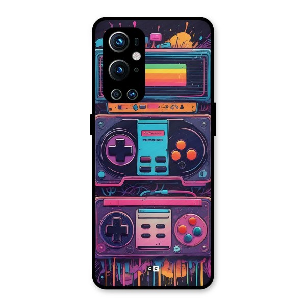 Comic Gaming Console Metal Back Case for OnePlus 9 Pro