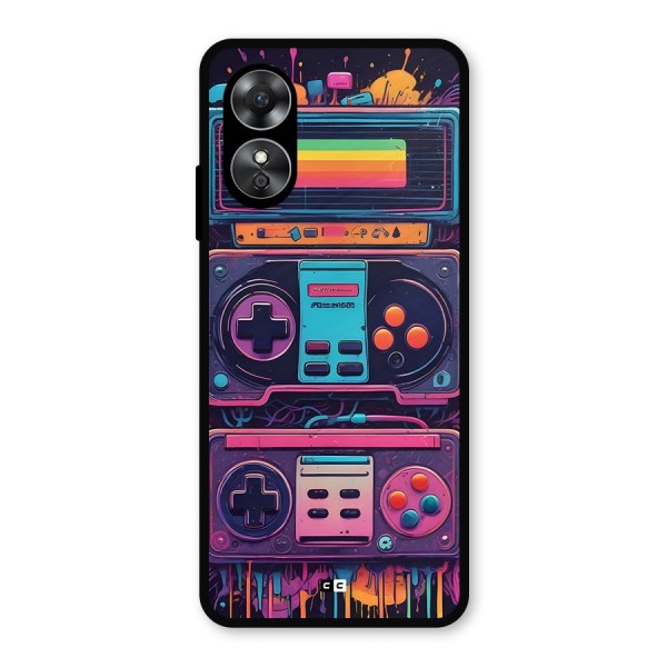 Comic Gaming Console Metal Back Case for Oppo A17