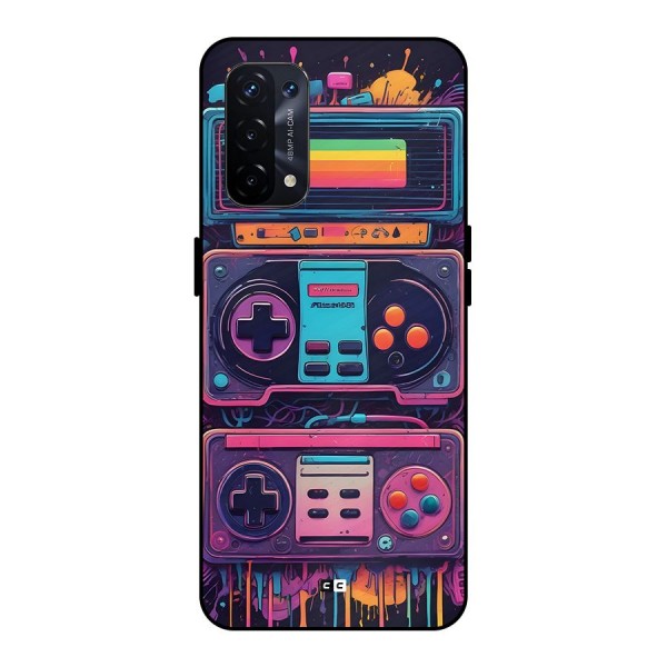 Comic Gaming Console Metal Back Case for Oppo A74 5G