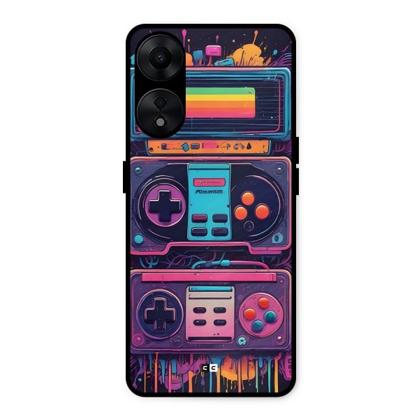 Comic Gaming Console Metal Back Case for Oppo A78 5G