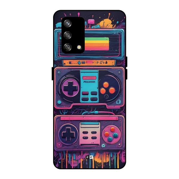 Comic Gaming Console Metal Back Case for Oppo F19