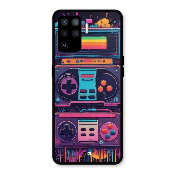 Comic Gaming Console Metal Back Case for Oppo F19 Pro