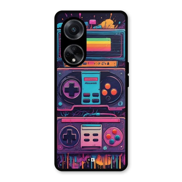 Comic Gaming Console Metal Back Case for Oppo F23