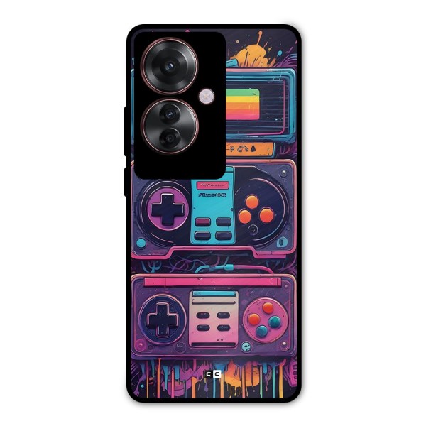 Comic Gaming Console Metal Back Case for Oppo F25 Pro