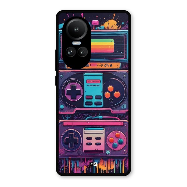 Comic Gaming Console Metal Back Case for Oppo Reno10