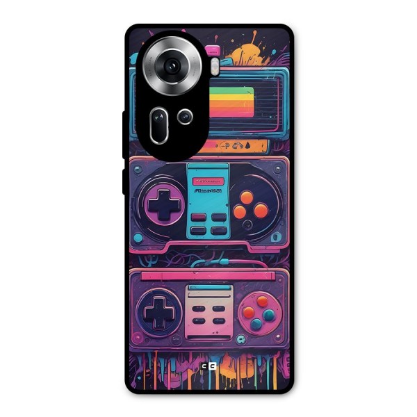 Comic Gaming Console Metal Back Case for Oppo Reno11 5G