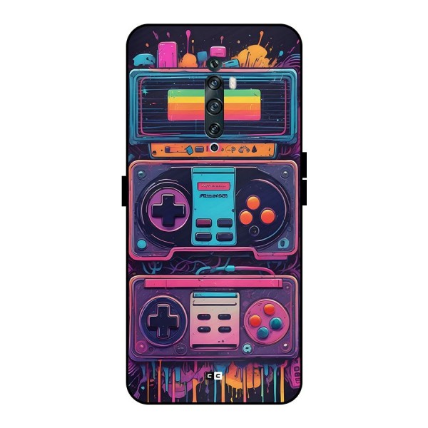 Comic Gaming Console Metal Back Case for Oppo Reno2 F