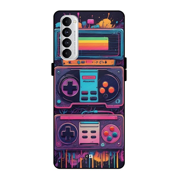 Comic Gaming Console Metal Back Case for Oppo Reno4 Pro