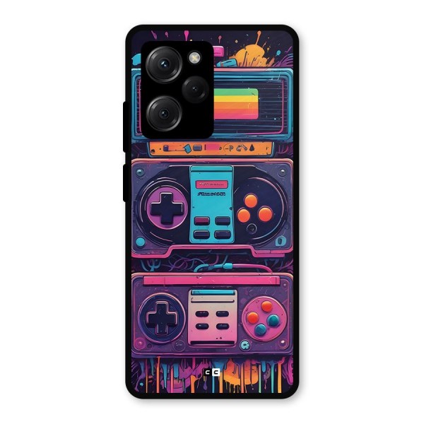 Comic Gaming Console Metal Back Case for Poco X5 Pro