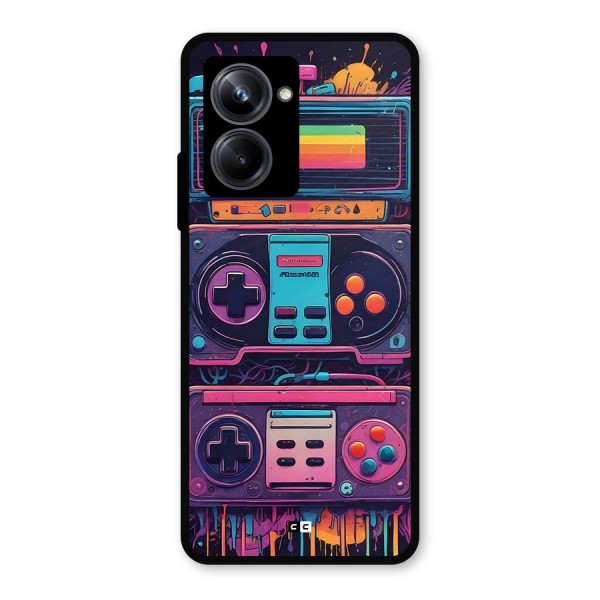 Comic Gaming Console Metal Back Case for Realme 10 Pro