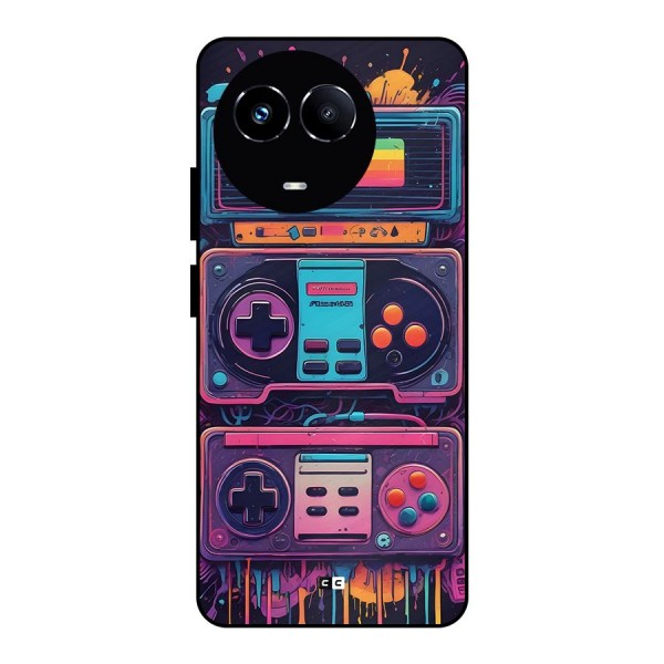 Comic Gaming Console Metal Back Case for Realme 11X