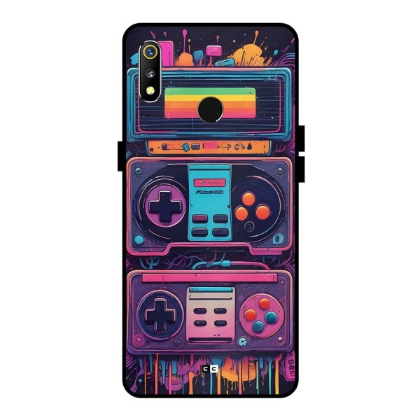 Comic Gaming Console Metal Back Case for Realme 3