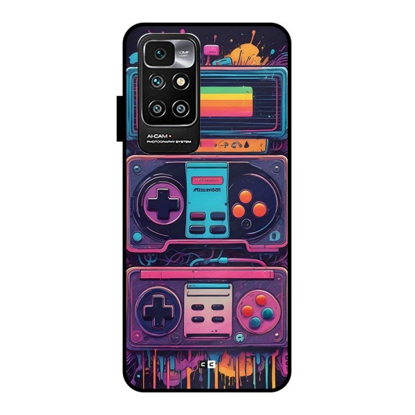 Comic Gaming Console Metal Back Case for Redmi 10 Prime