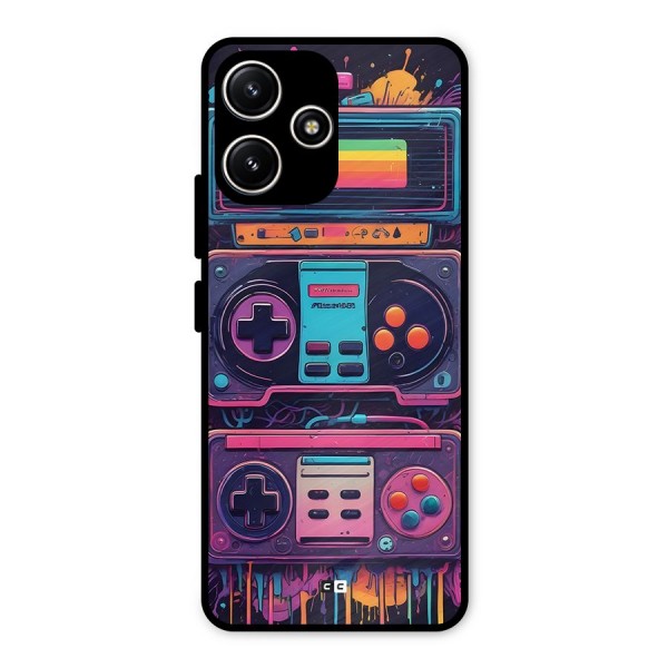 Comic Gaming Console Metal Back Case for Redmi 12 5G