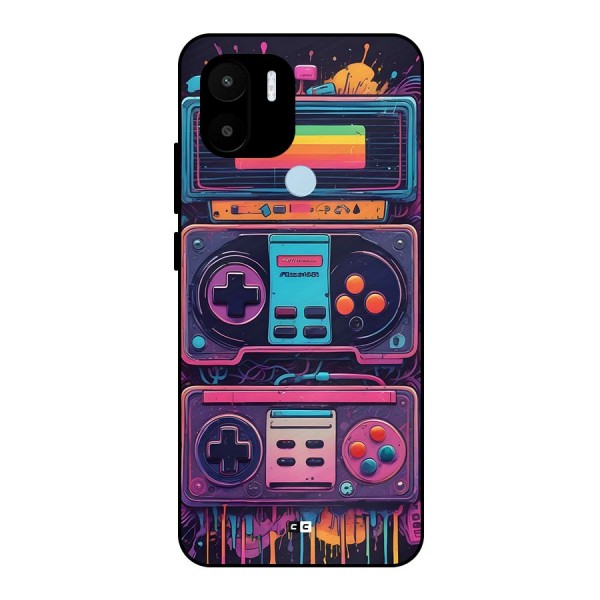 Comic Gaming Console Metal Back Case for Redmi A1 Plus