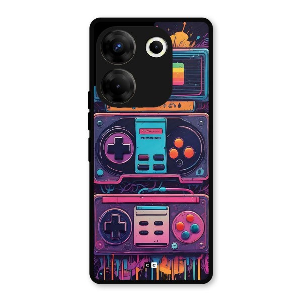 Comic Gaming Console Metal Back Case for Tecno Camon 20