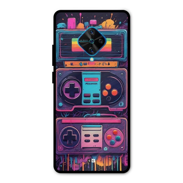 Comic Gaming Console Metal Back Case for Vivo S1 Pro