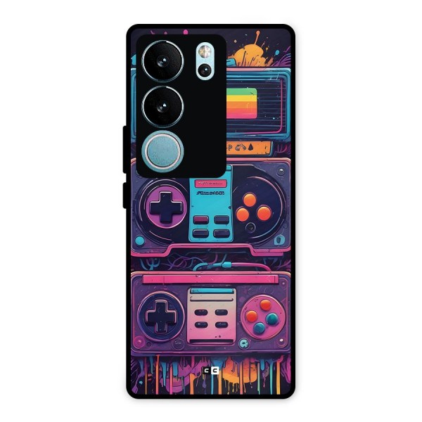 Comic Gaming Console Metal Back Case for Vivo V29 Pro