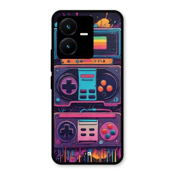 Comic Gaming Console Metal Back Case for Vivo Y22s