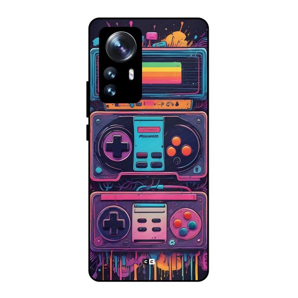 Comic Gaming Console Metal Back Case for Xiaomi 12 Pro