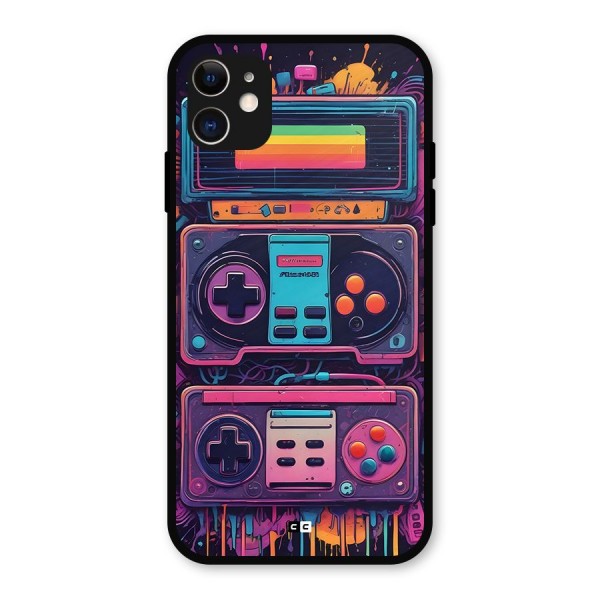 Comic Gaming Console Metal Back Case for iPhone 11