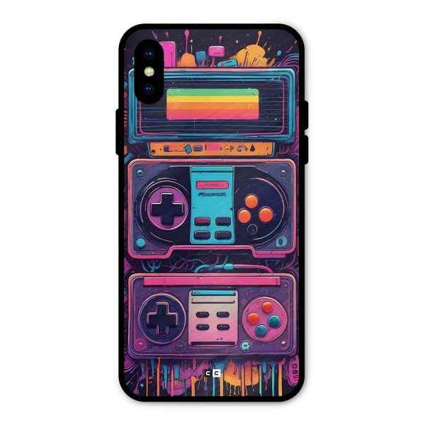 Comic Gaming Console Metal Back Case for iPhone X