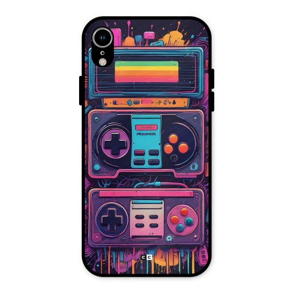 Comic Gaming Console Metal Back Case for iPhone XR