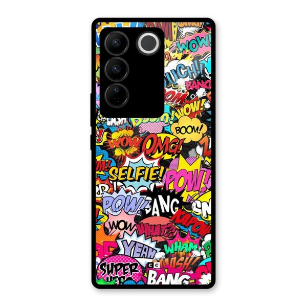 Comic Ringtone Glass Back Case for Vivo V27 Pro