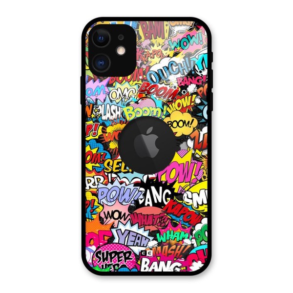 Comic Ringtone Glass Back Case for iPhone 11 Logo Cut