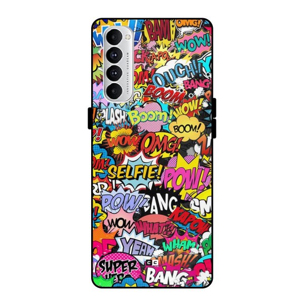 Comic Ringtone Metal Back Case for Oppo Reno4 Pro