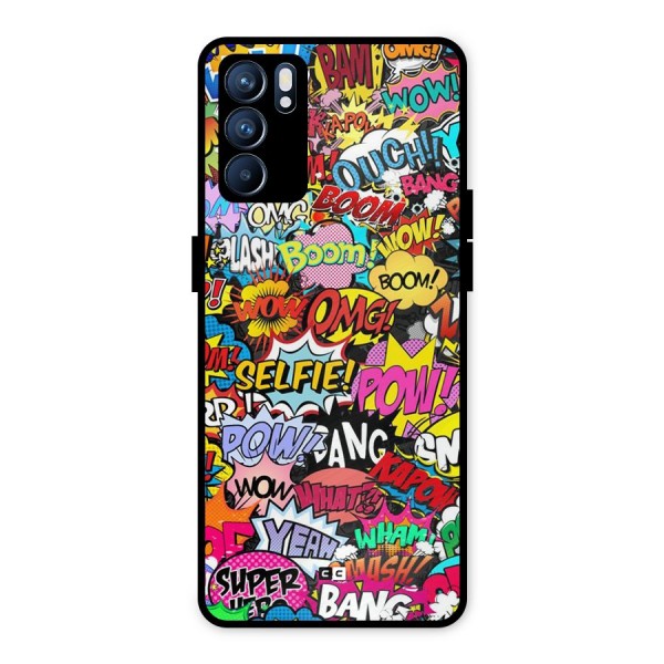 Comic Ringtone Metal Back Case for Oppo Reno6 5G