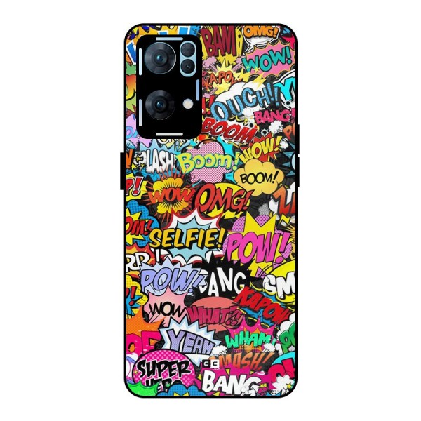 Comic Ringtone Metal Back Case for Oppo Reno7 Pro 5G