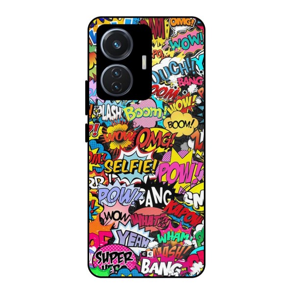 Comic Ringtone Metal Back Case for Vivo T1 44W