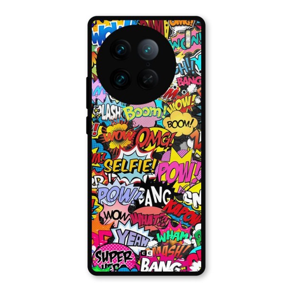 Comic Ringtone Metal Back Case for Vivo X90 Pro