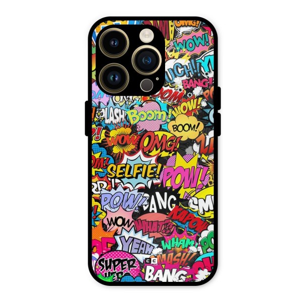 Comic Ringtone Metal Back Case for iPhone 14 Pro