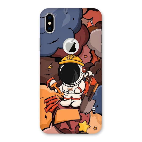 Comic Space Astronaut Back Case for iPhone XS Logo Cut