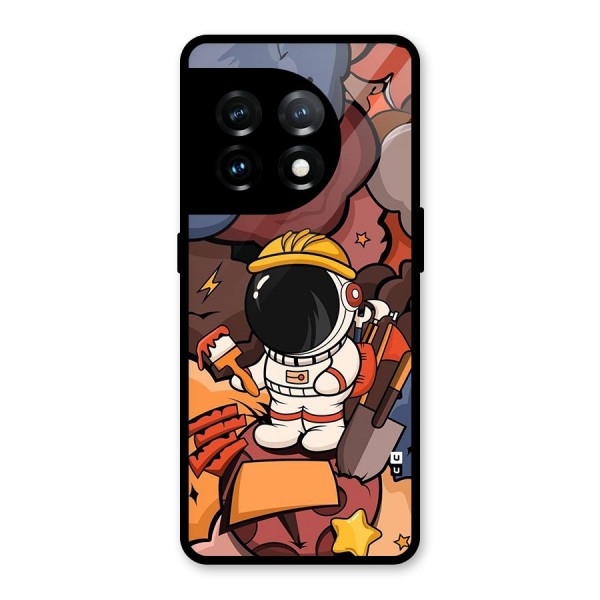 Comic Space Astronaut Glass Back Case for OnePlus 11