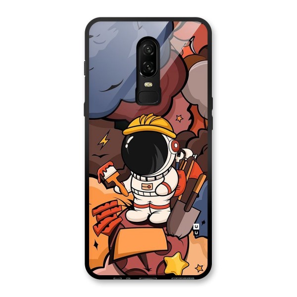 Comic Space Astronaut Glass Back Case for OnePlus 6