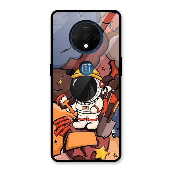 Comic Space Astronaut Glass Back Case for OnePlus 7T