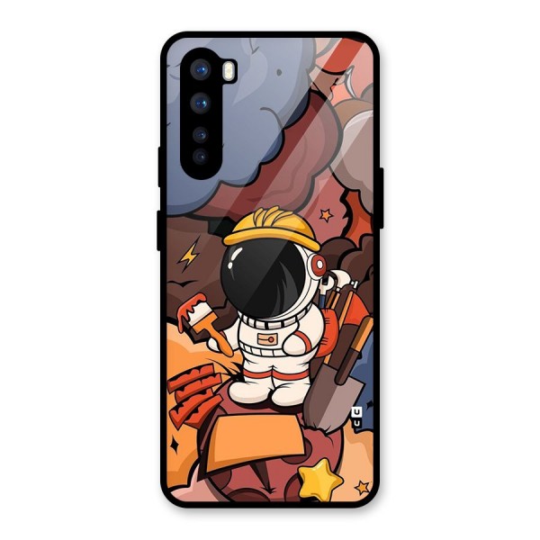 Comic Space Astronaut Glass Back Case for OnePlus Nord